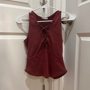 Burnt orange striped tank top